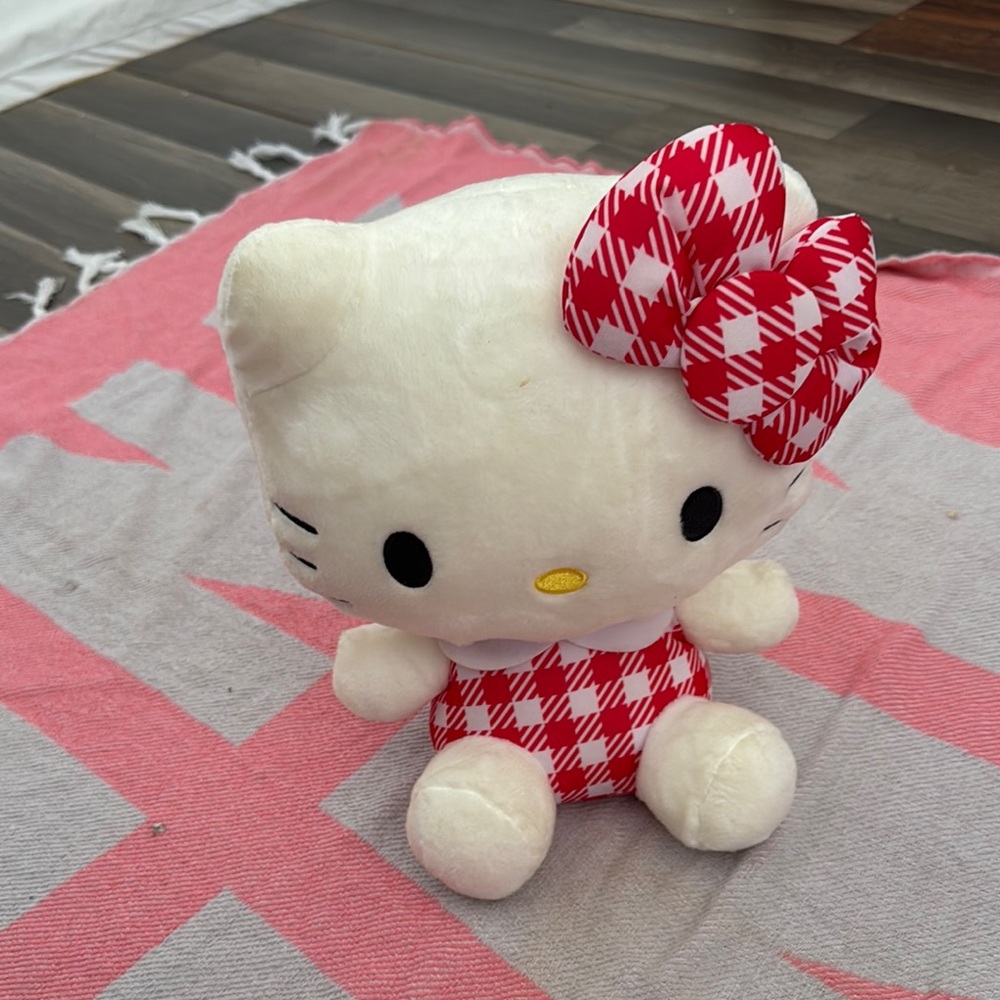 Hello Kitty Plush Toy with Red Bow